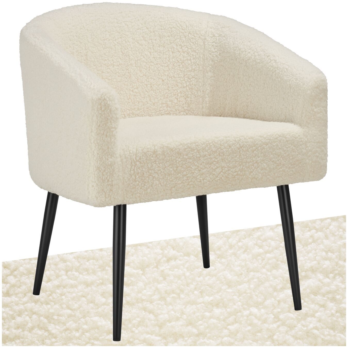 tectake Relaxsessel Sessel, gepolstert, mit Bouclé-Bezug günstig online kaufen