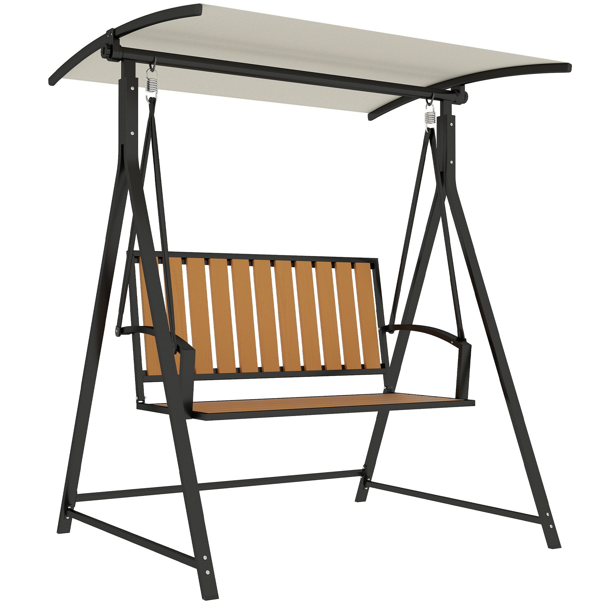 Outsunny Hollywoodschaukel mit verstellbarem Sonnendach, 2-Sitzer, günstig online kaufen