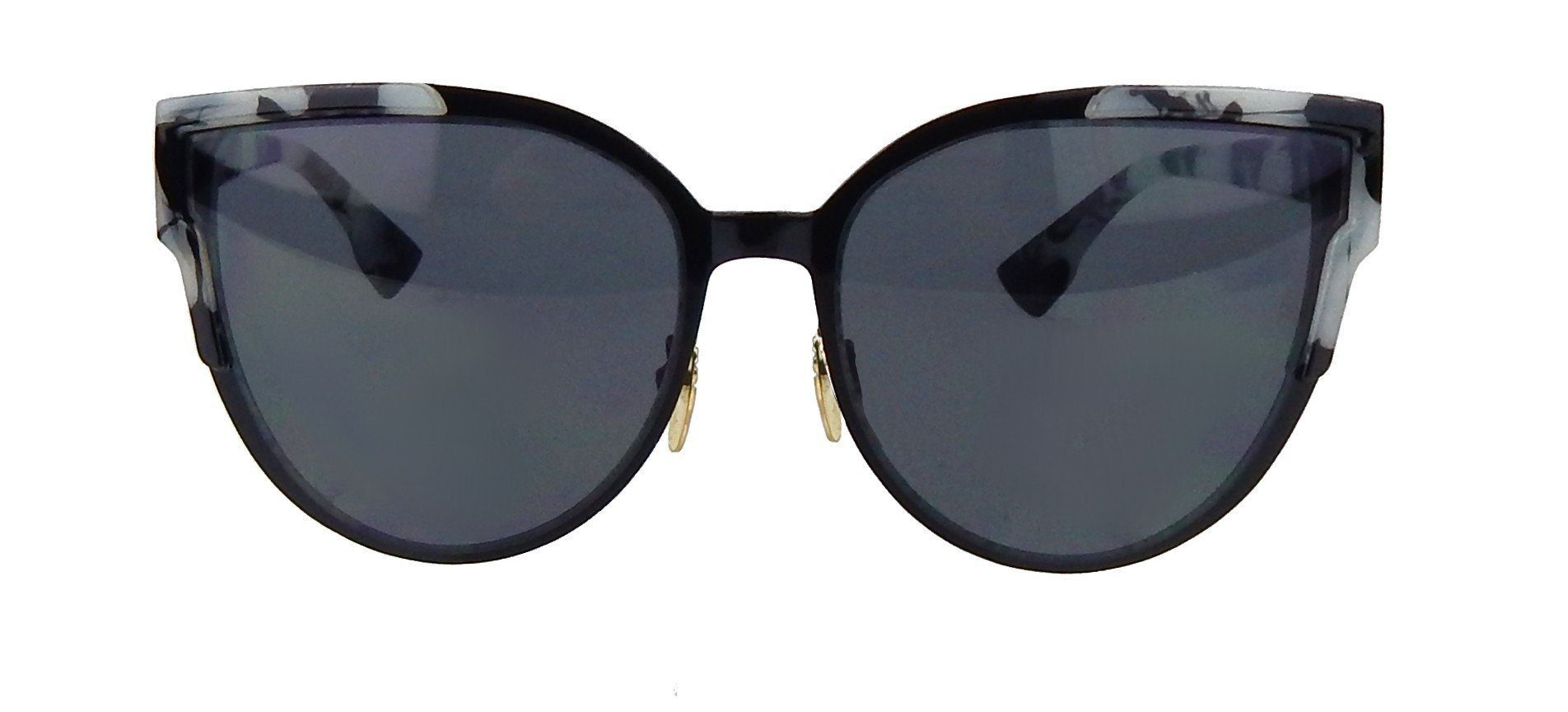 Ella Jonte Sonnenbrille stylishe Statement-Brille schwarz grau UV 400 mit Stoffetui