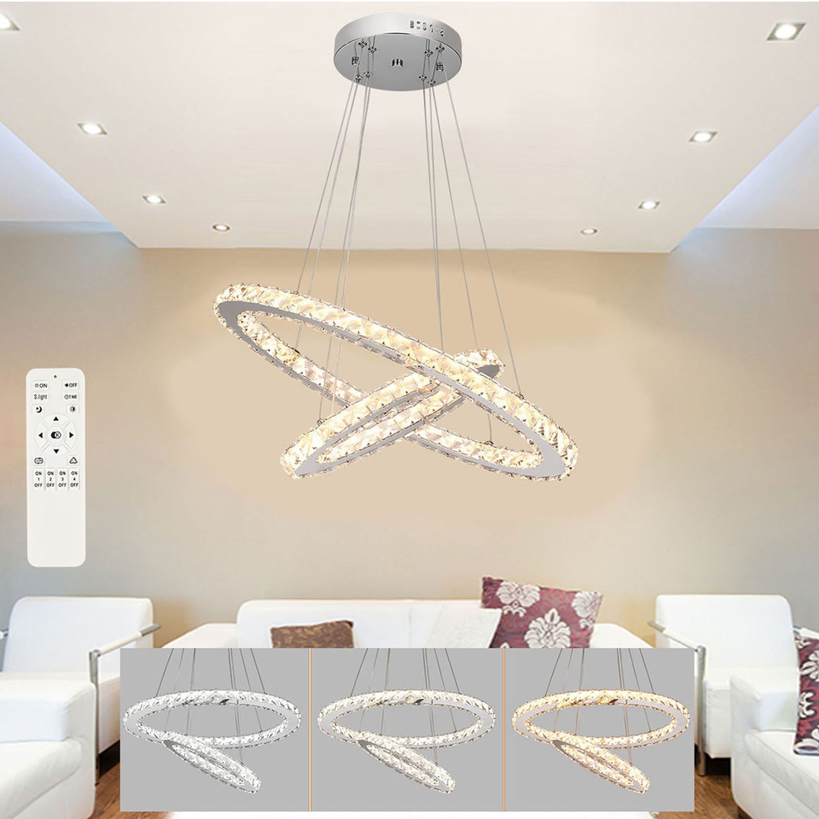 oyajia Deckenleuchte LED Kristall Deckenlampe Dimmbare, günstig online kaufen