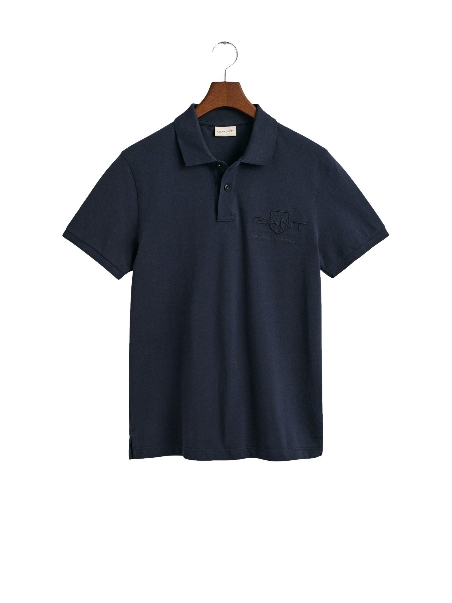 Reg Tonal (1-tlg) Poloshirt dunkelblau Shield Gant Poloshirt Kurzarmshirt