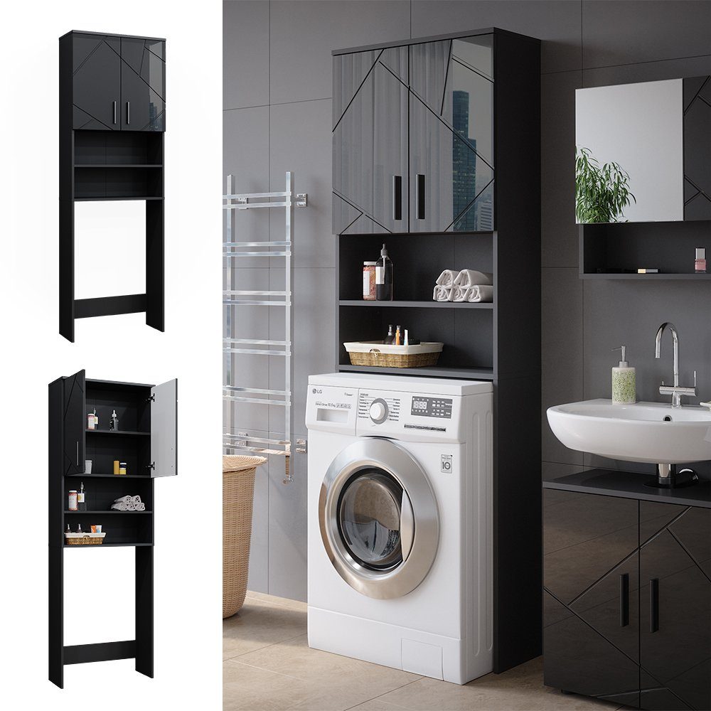 Vicco Waschmaschinenumbauschrank Irma, Anthrazit Hochglanz/Anthrazit, 64 x günstig online kaufen