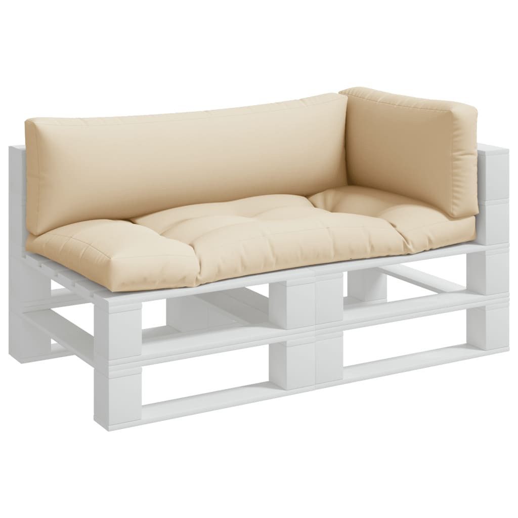 vidaXL Sitzauflage Palettenkissen 3-tlg. Beige Stoff, günstig online kaufen