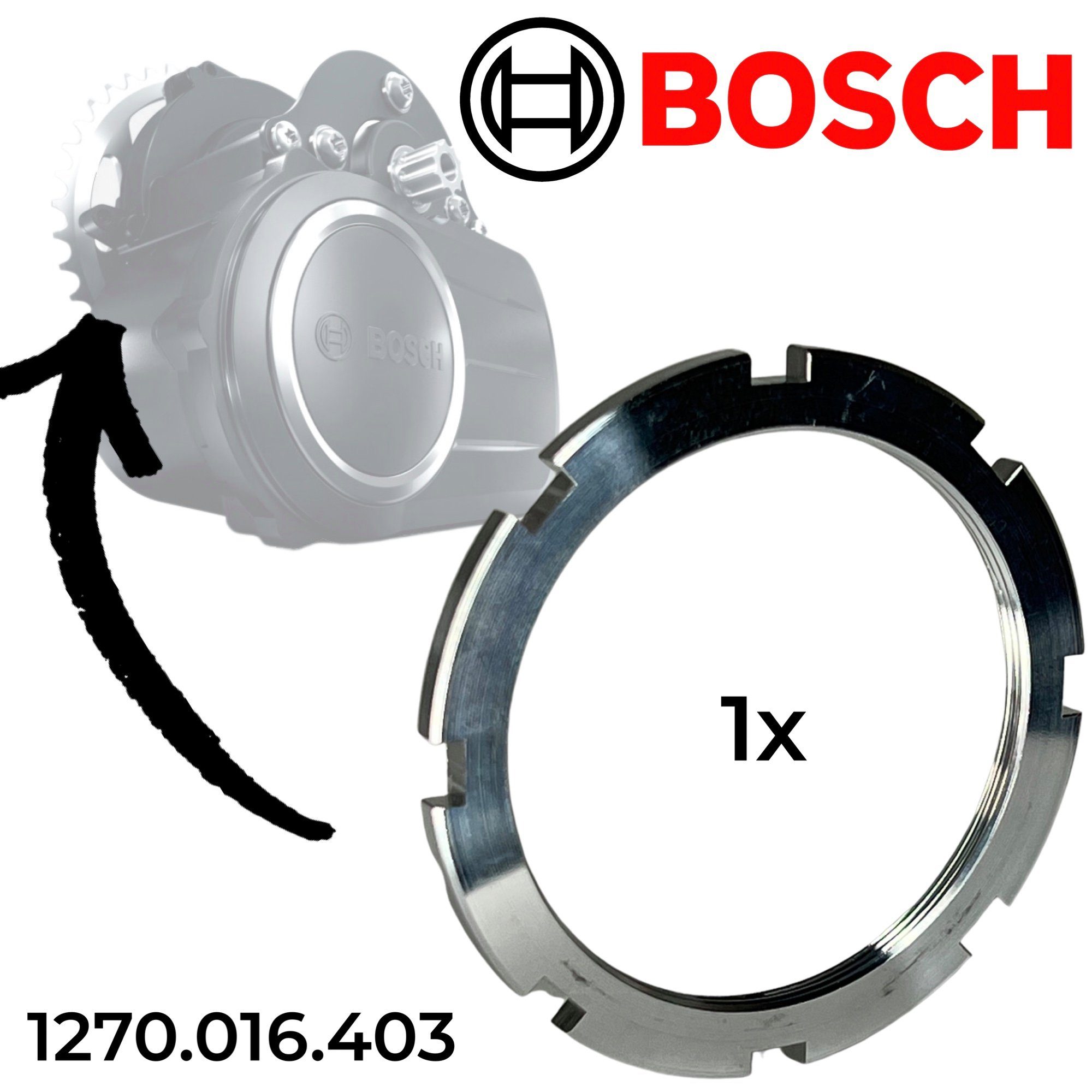 BOSCH Fahrradkurbel Bosch Ebike Motor Kettenblatt Lockring Classic+
