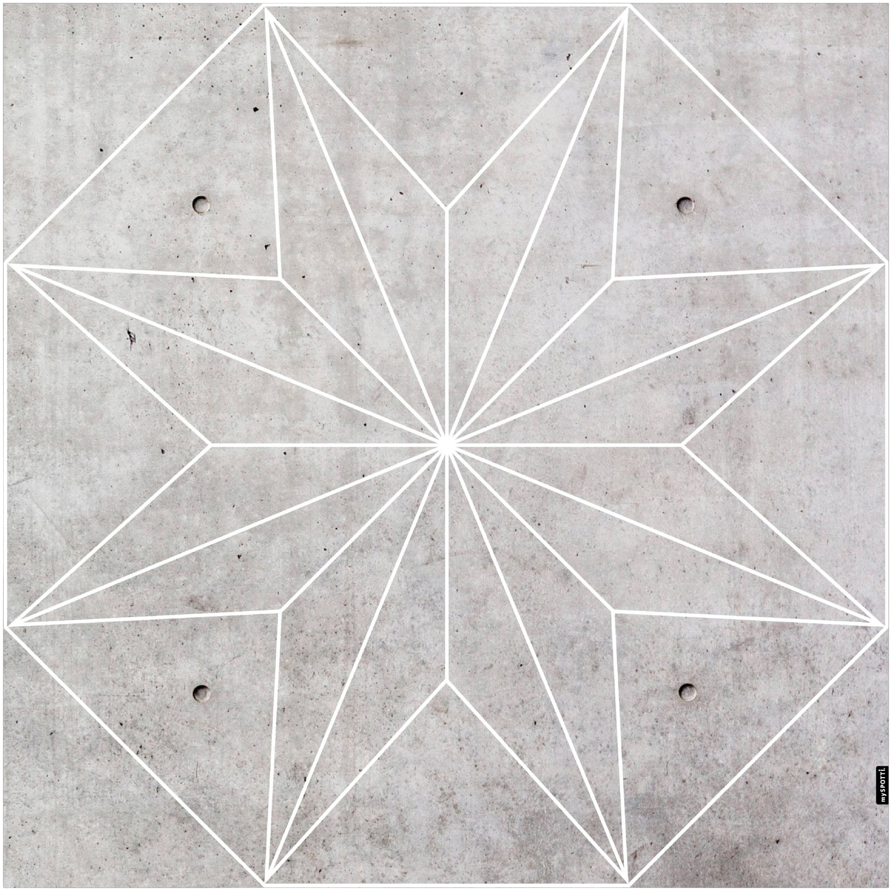MySpotti, Star, eckig, Buddy und wasserfest haftend statisch Concrete mm, 0,5 Höhe: Vinylteppich quadratisch,