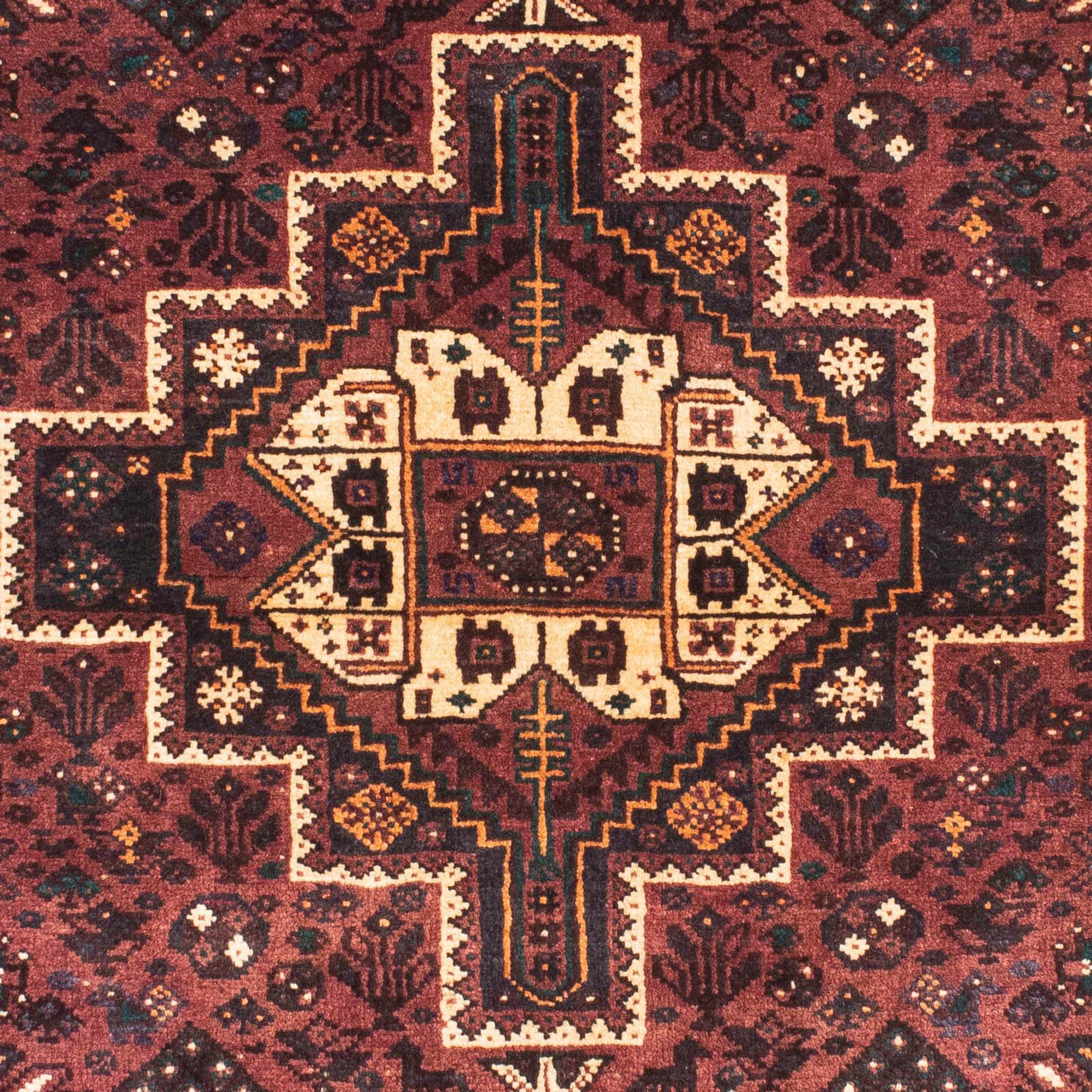 Orientteppich - Nomadic Einzelstück rechteckig, Perser Handgeknüpft, cm morgenland, Zertifikat - Höhe: 147 Wohnzimmer, mit dunkelbraun, mm, 10 107 - x