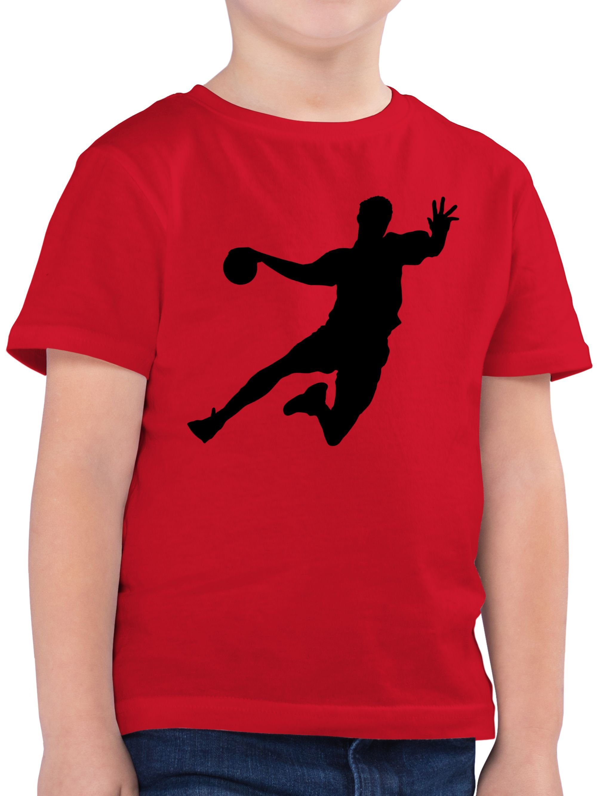Handballer 3 Sport Shirtracer Kinder Kleidung T-Shirt Rot