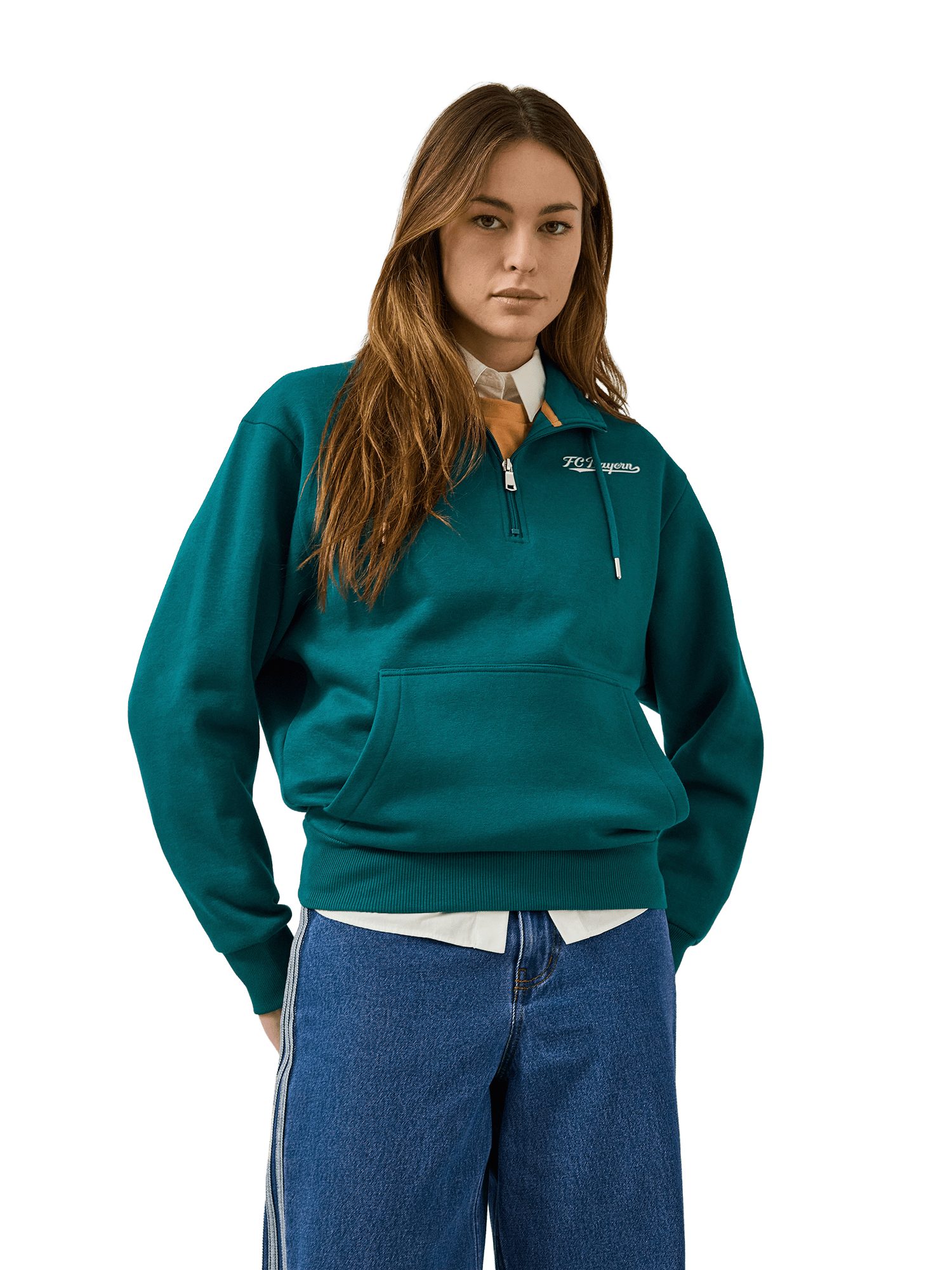 FC Bayern München Polokragenpullover FC Bayern München, Half-Zip Spring, Damen, Grün