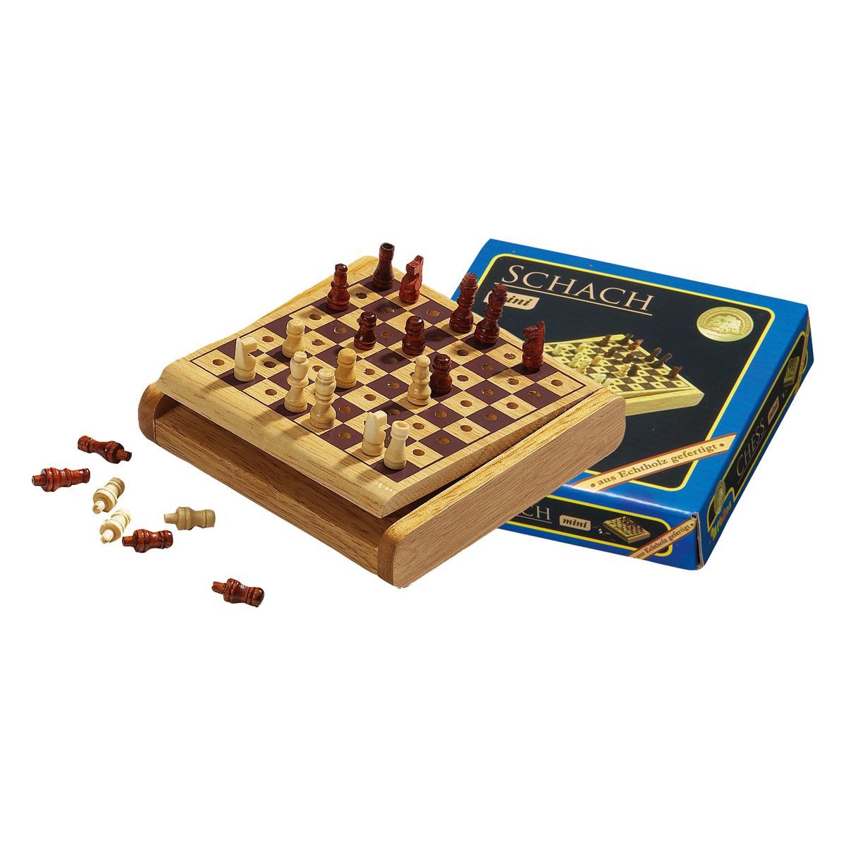 Philos Spiel Steckspiel Schach Mini 12x12x2cm