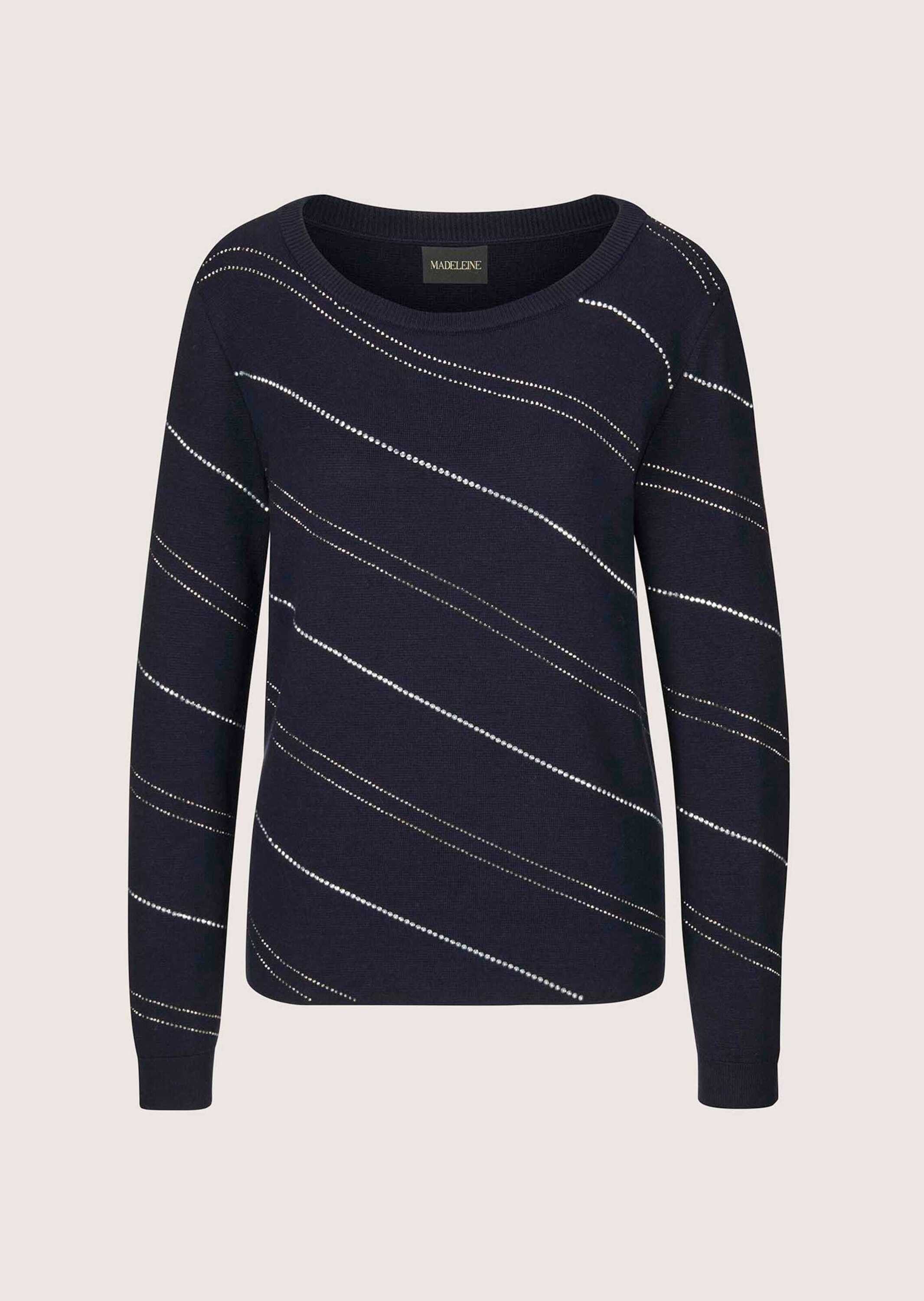 Strickpullover Pullover mit Ziersteinen