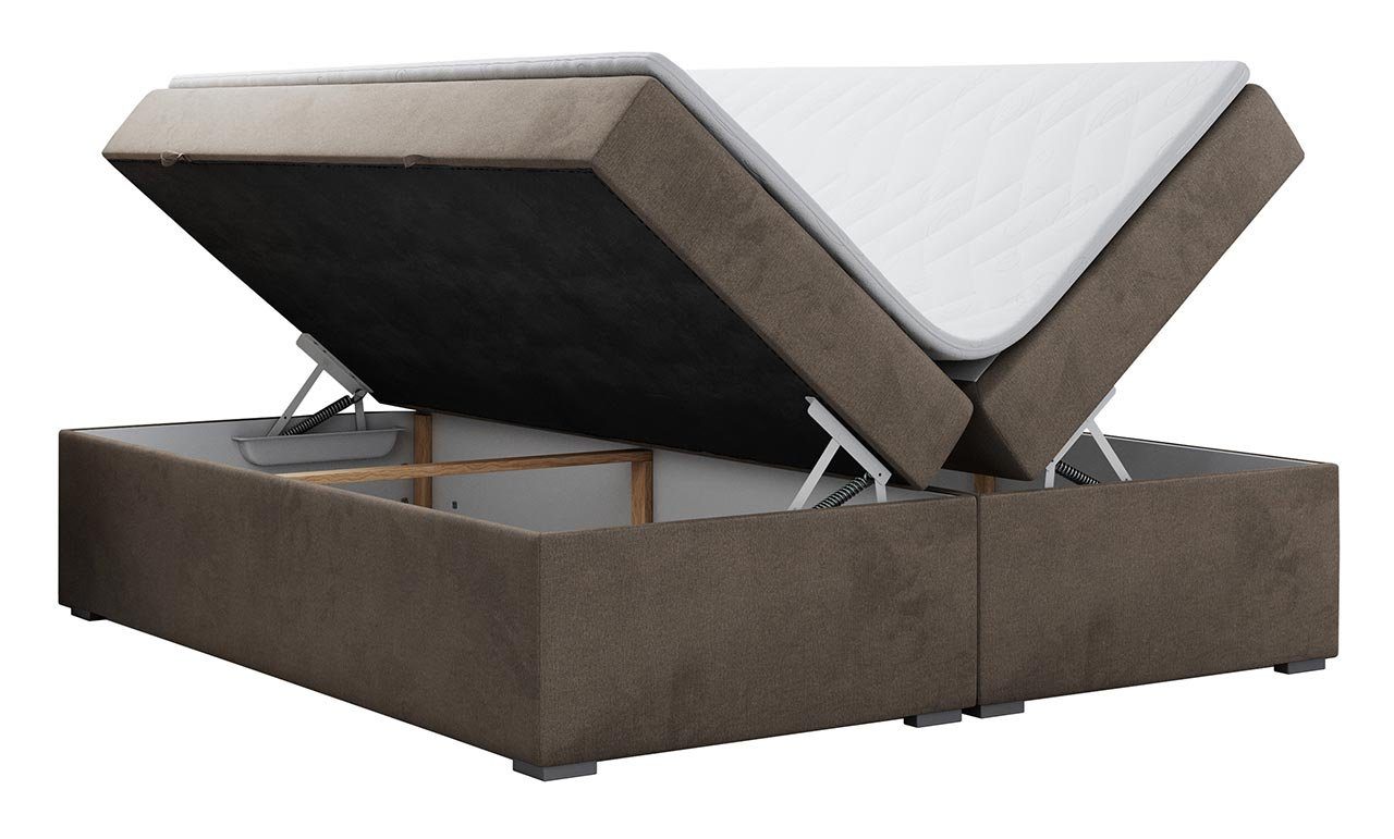 mit MKS Doppelbett Multipocket-Matratze und Schlafzimmer BESS, Topper, MÖBEL zum Boxspringbett