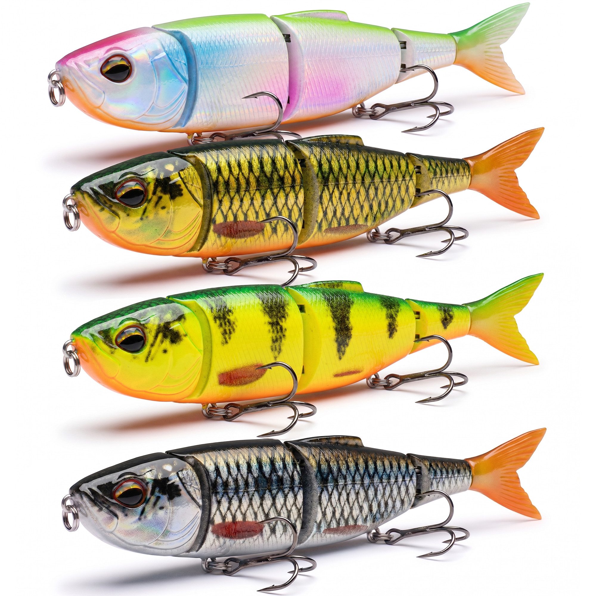 Paradox Fishing Kunstköder Hecht Wobbler Set 12,5cm/21,5g I 13,5cm/21g, (4er Set), REALISTISCHER LAUF