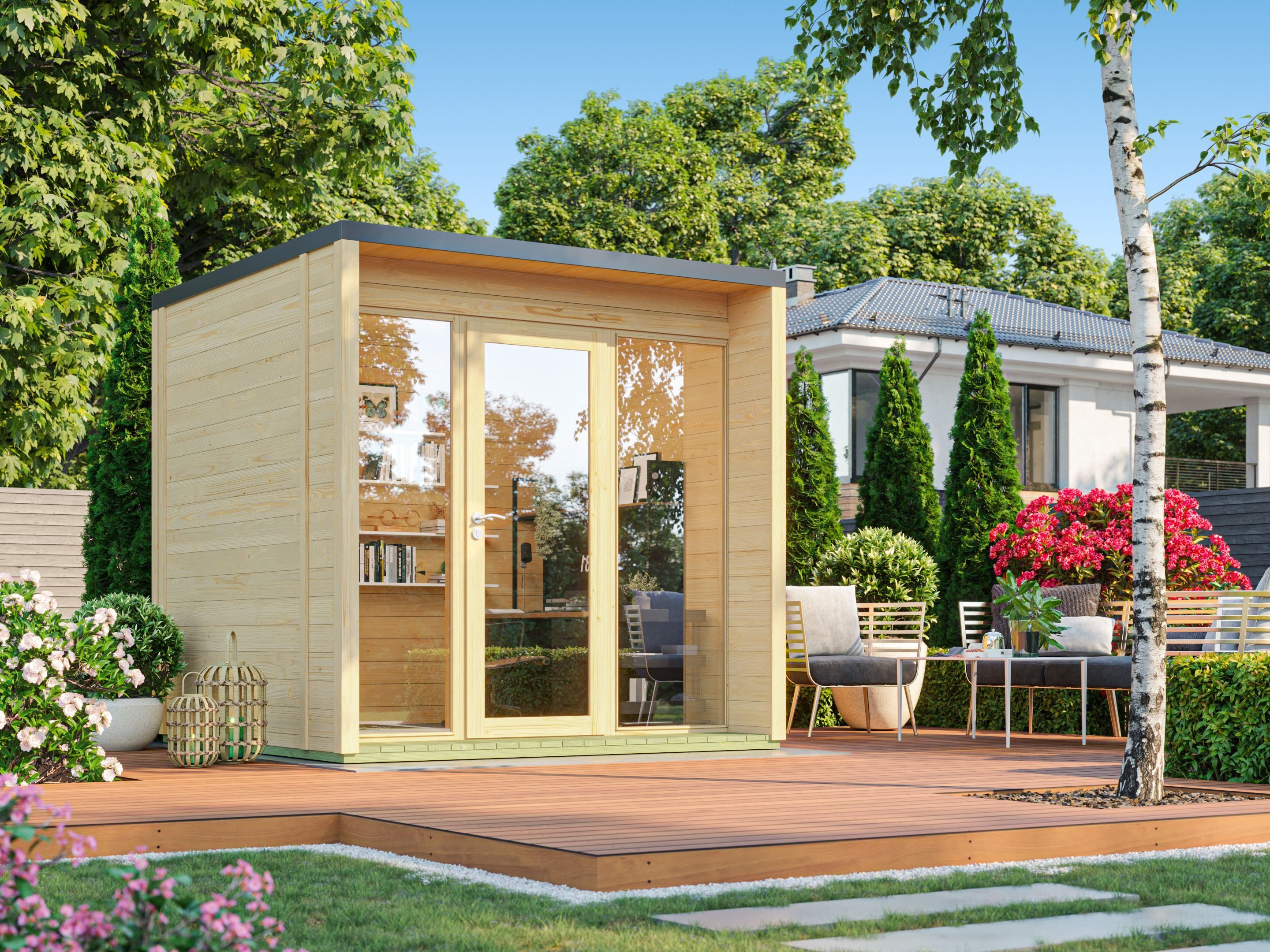Fjordholz Gartenhaus Office Box Größe XS natur