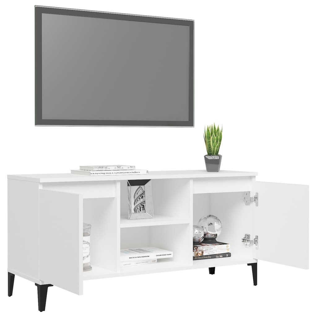 vidaXL Weiß (1-St) TV-Schrank mit Metallbeinen 103,5x35x50 TV-Schrank cm