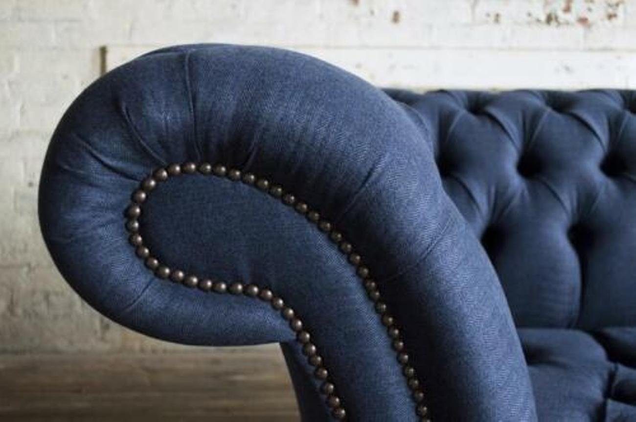 Blau Couch in Sofa Textil, Europe Designer 3-Sitzer Polster Sofas JVmoebel Sitzer 3 Made XXL Couchen