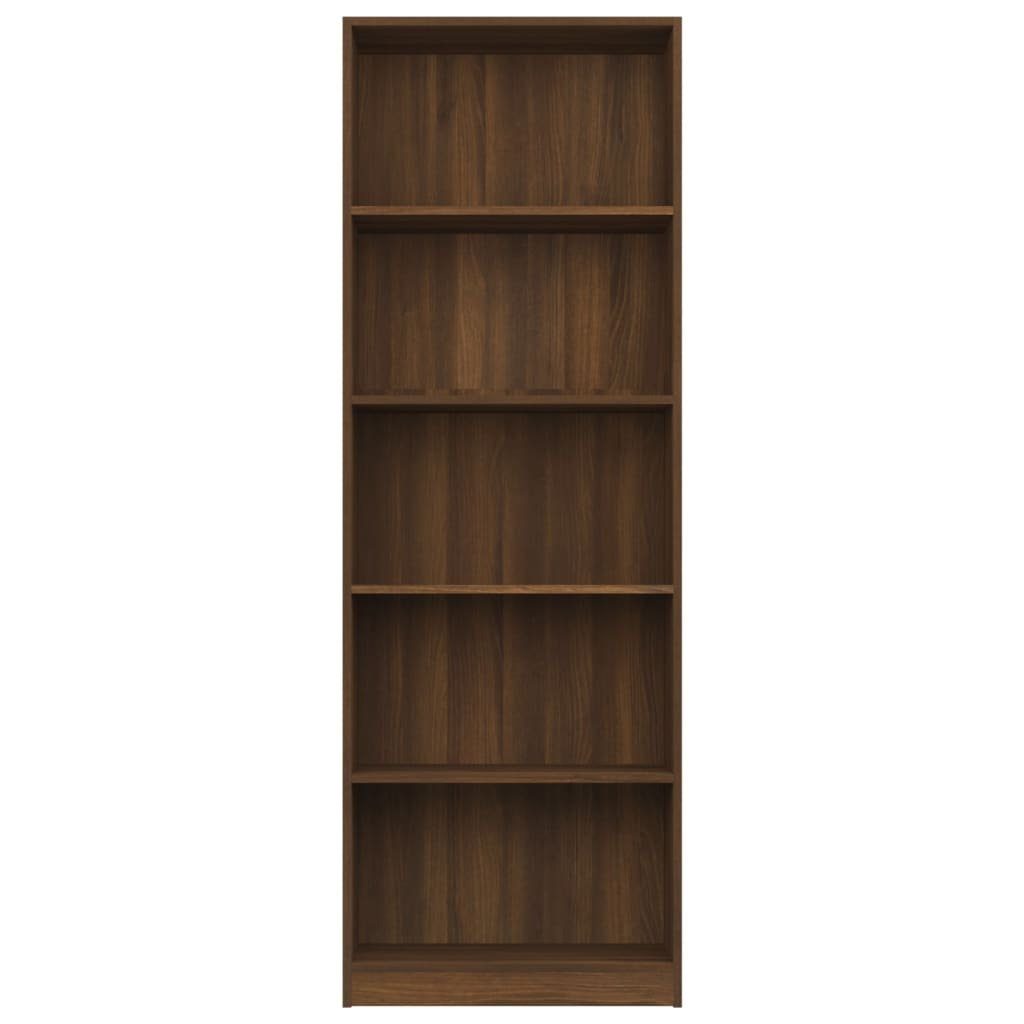 Eichen-Optik Braun furnicato Fächer 5 Bücherregal Holzwerkstoff 60x24x175