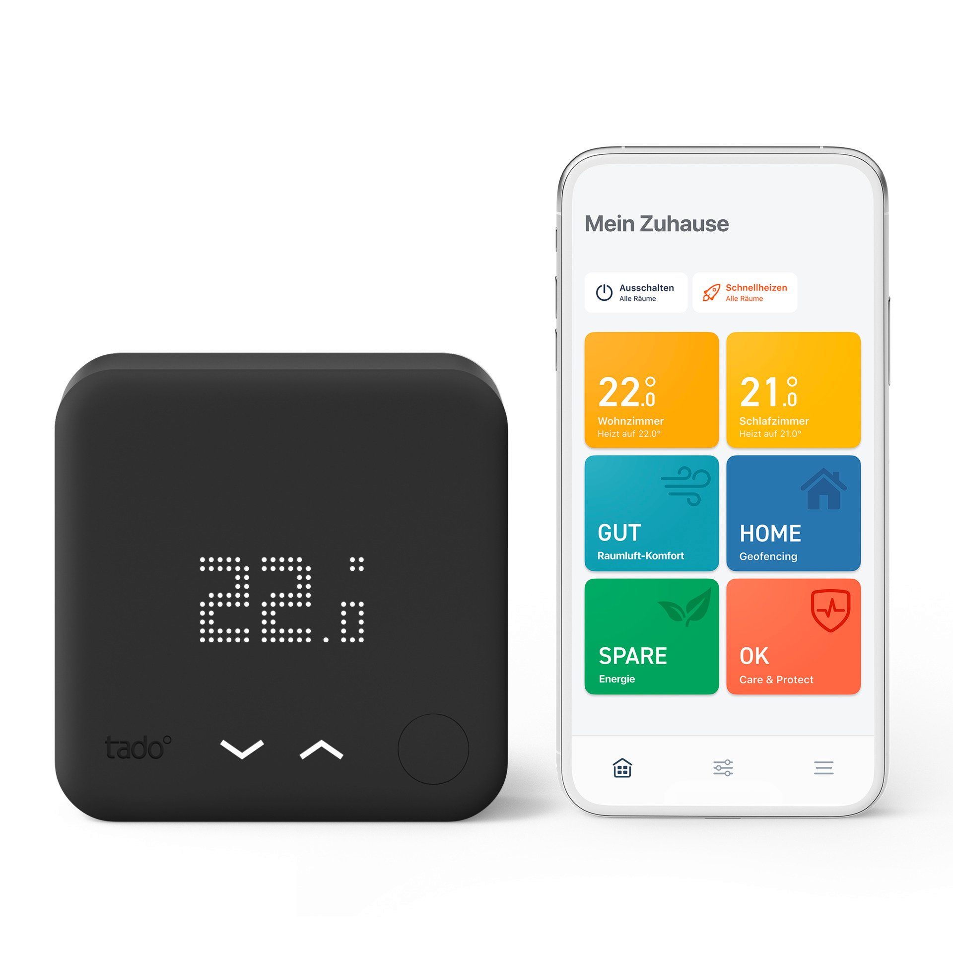 Tado Heizkörperthermostat Starter V3+ Smartes - schwarz Edition Kit (Verkabelt) Black Thermostat