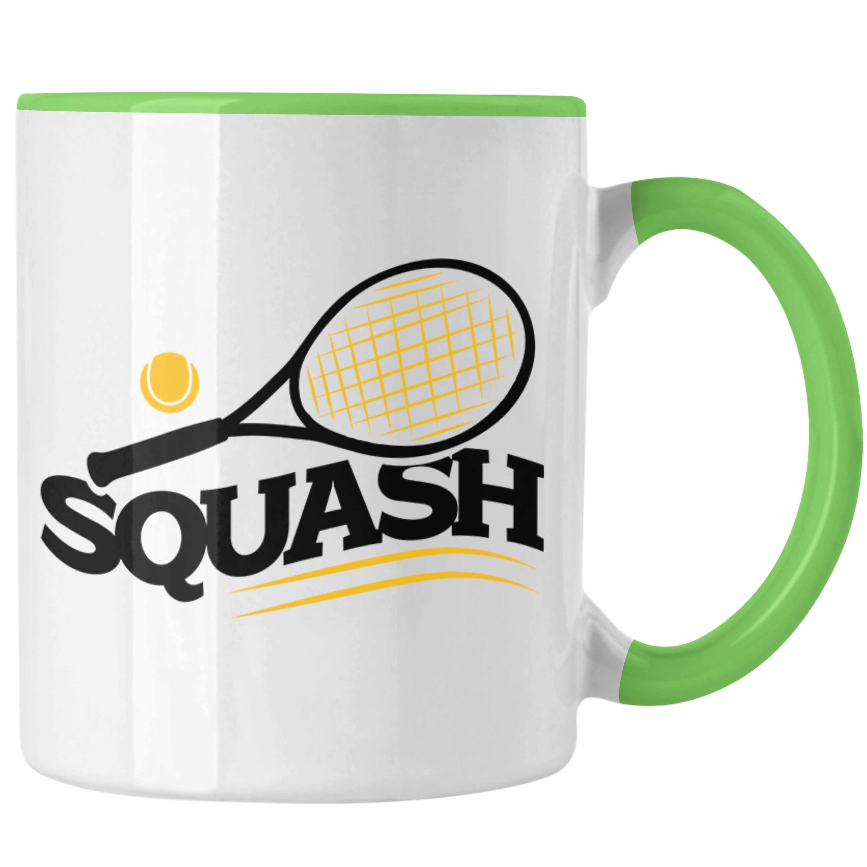 Squash-Tasse Trendation Geschenk für Tasse Grün Squash-Spieler Lustige