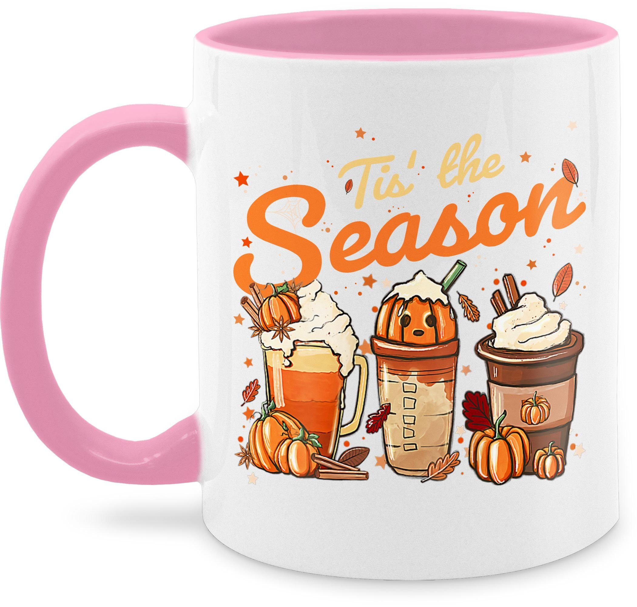 Shirtracer Tasse Pumpkin Kürbis Tis' the Season Herbst, Keramik, Halloween Tassen