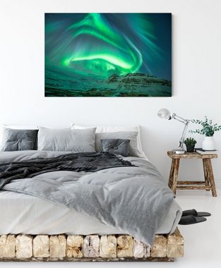 Pixxprint Leinwandbild Nordlichter über Island, Nordlichter über Island (1 St), Leinwandbild fertig bespannt, inkl. Zackenaufhänger