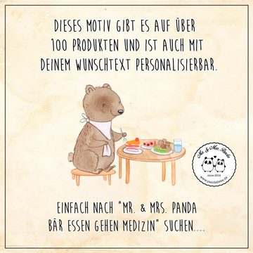 Mr. & Mrs. Panda Tragetasche Bär Essen gehen - Schwarz - Geschenk, Beuteltasche, Einkaufstasche, S (1-tlg), Lange Tragegriffe