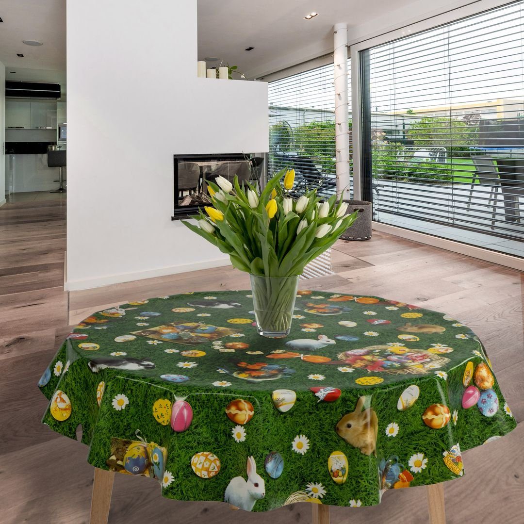 laro Tischdecke Wachstuch-Tischdecken Ostern Hase Eier günstig online kaufen