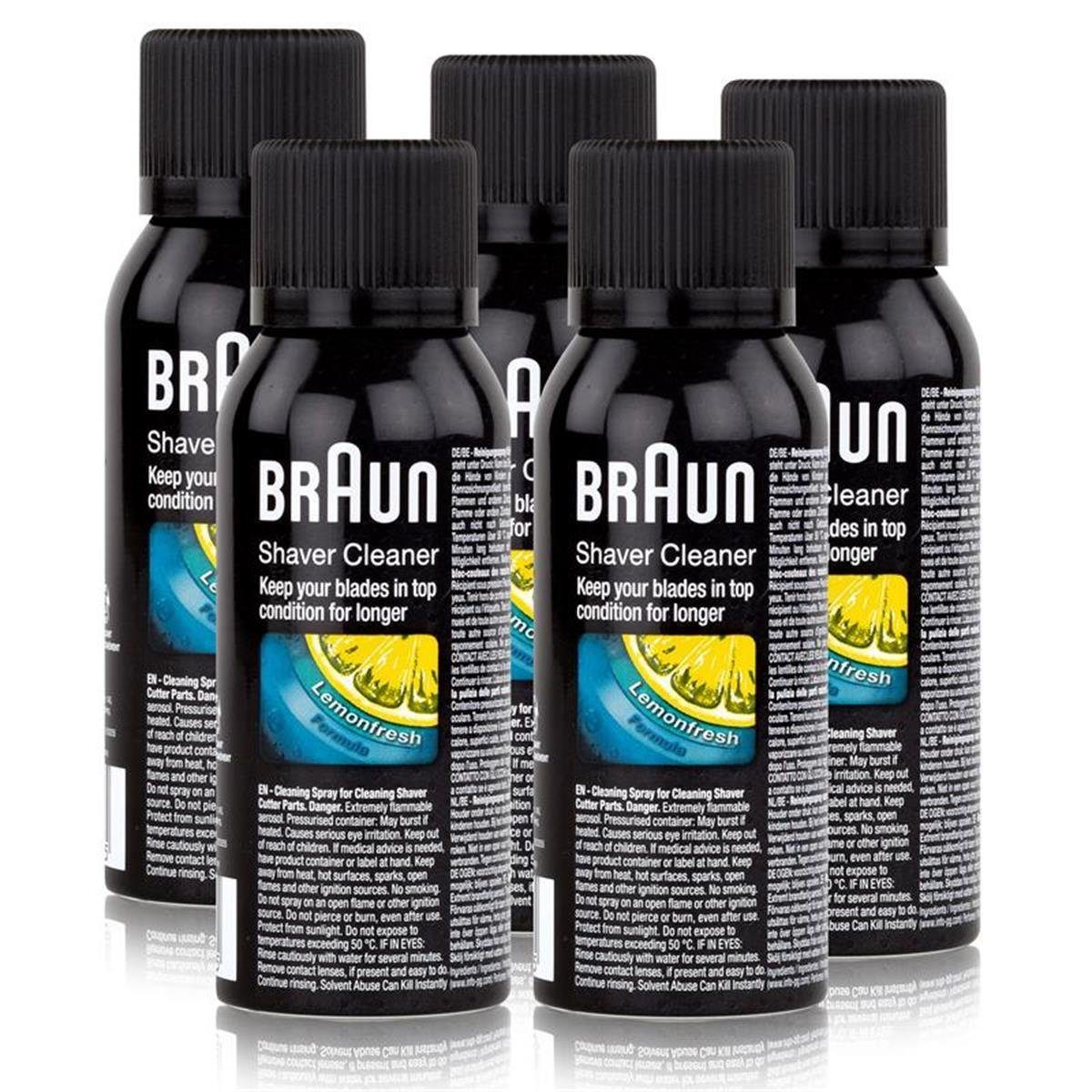Braun 5x Elektrorasierer Shaver Reinigungsspray Cleaner Reinigungslösung - Braun fürRasierapparat