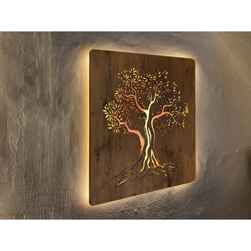 WohndesignPlus LED-Bild LED-Wandbild "Olivenbaum" 70cm x 80cm mit 230V, Natur, DIMMBAR! Viele Größen und verschiedene Dekore sind möglich.