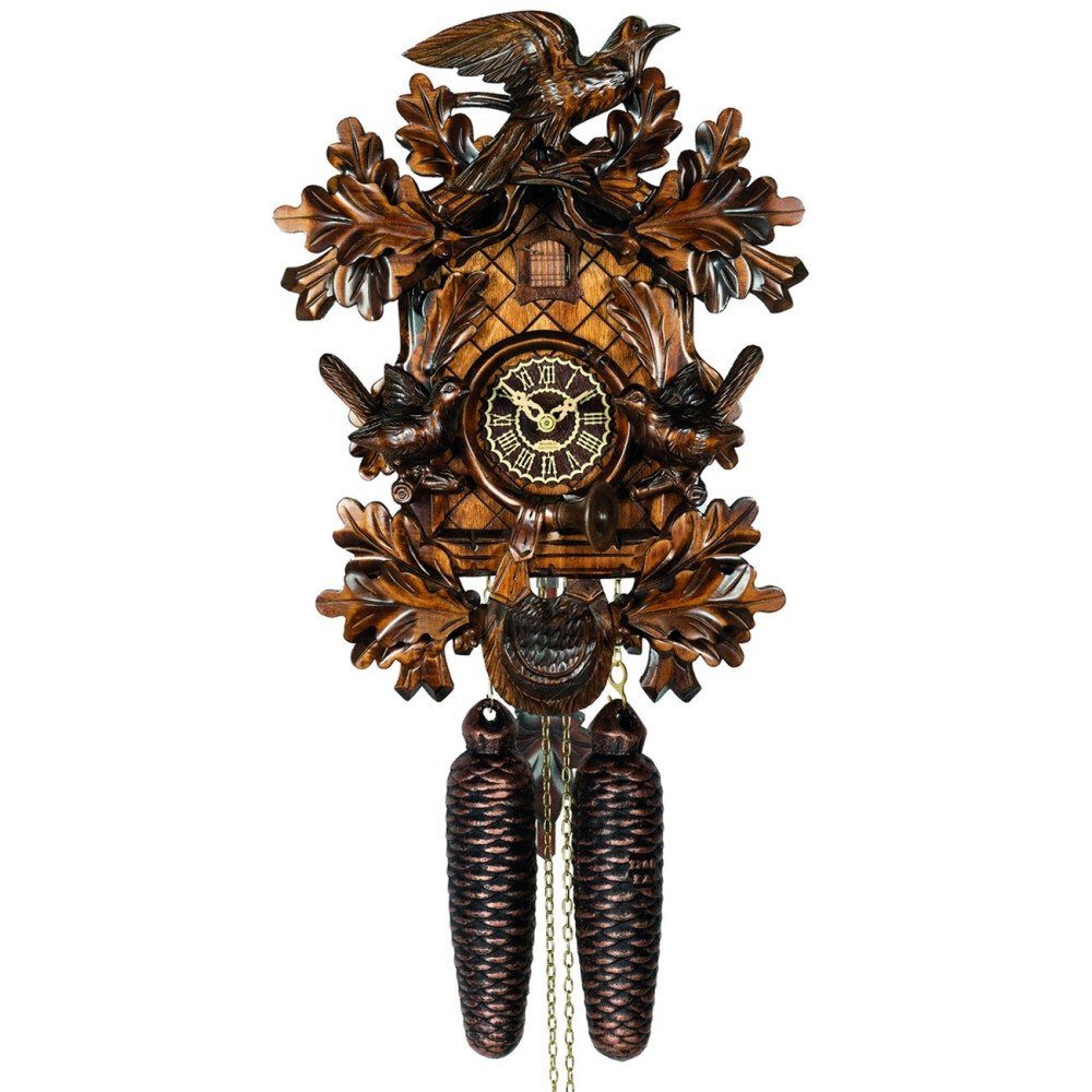 Clockvilla Hettich-Uhren Wanduhr Schwarzwälder Kuckucksuhr 8 Tage geschnitzte