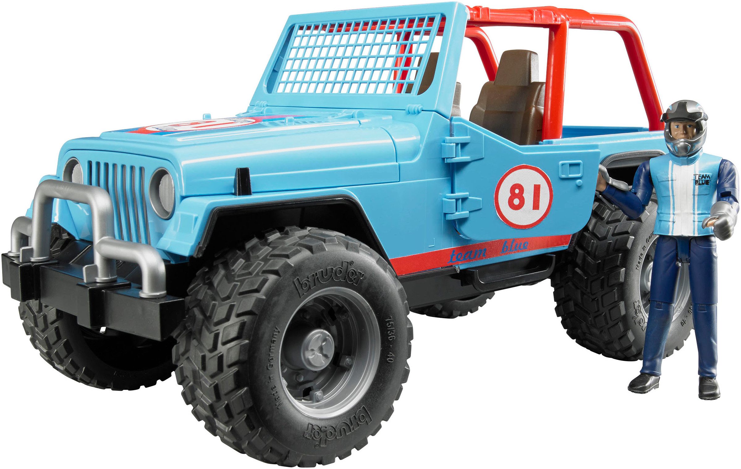 Bruder® Spielzeug-Auto Jeep Cross Country Racer blau 30 cm mit Rennfahrer ( günstig online kaufen