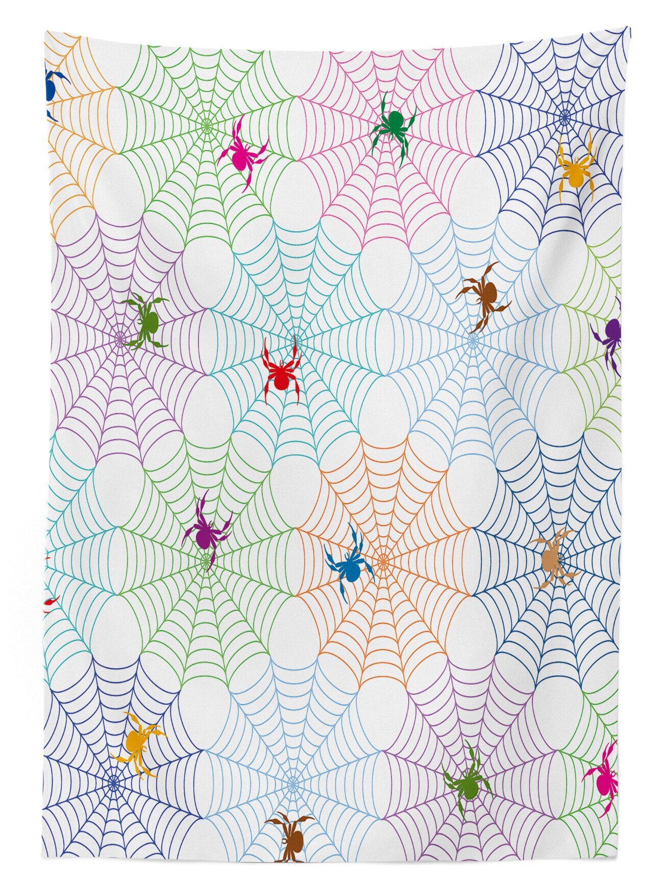 Tischdecke bunt Farbfest den geeignet Waschbar Klare Farben, Für Spinnennetz Abakuhaus Bereich Networks Außen