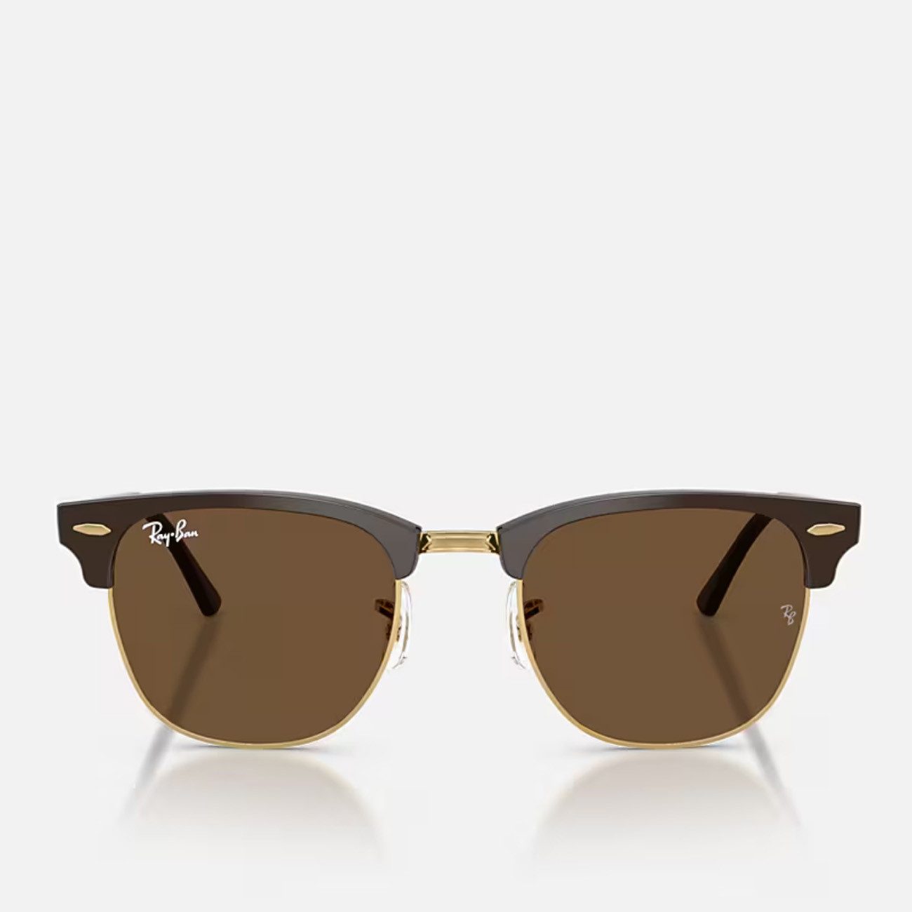 Ray-Ban Sonnenbrille Ray-Ban Clubmaster RB3016 687853 Brown on Gold Dark Brown