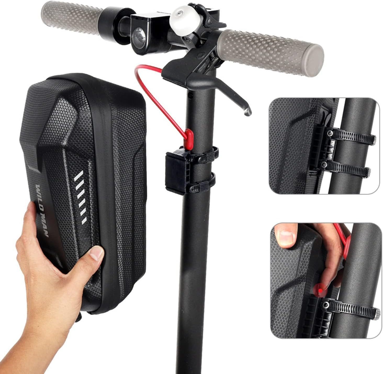 SURFOU Scootertasche für Roller, Rollertasche Front Tube Bag Groß Lenkertasche Wasserfest (E Scooter Tasche für Roller, Große Kapazität Roller Tasche, wasserdichte Front Tube Bag mit Eva Hard Sell, Lenkertasche Escooter, E Scooter Zubehör - Wasserdichte Tasche, verstellbarer gurte-geeignet für meisten Roller/elektronischen Falträder, Vordertasche für Elektroroller, 1-tlg., Hohe Kapazität, 2-Liter-Fassungsvermögen), Kompatibel mit xiaomi e scooter, Sedway Ninebot und mehreren Modellen