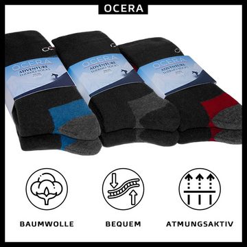 OCERA Funktionssocken THERMO Socken, 6 Paar Wintersocken mit Farbstreifen o. modernen Design