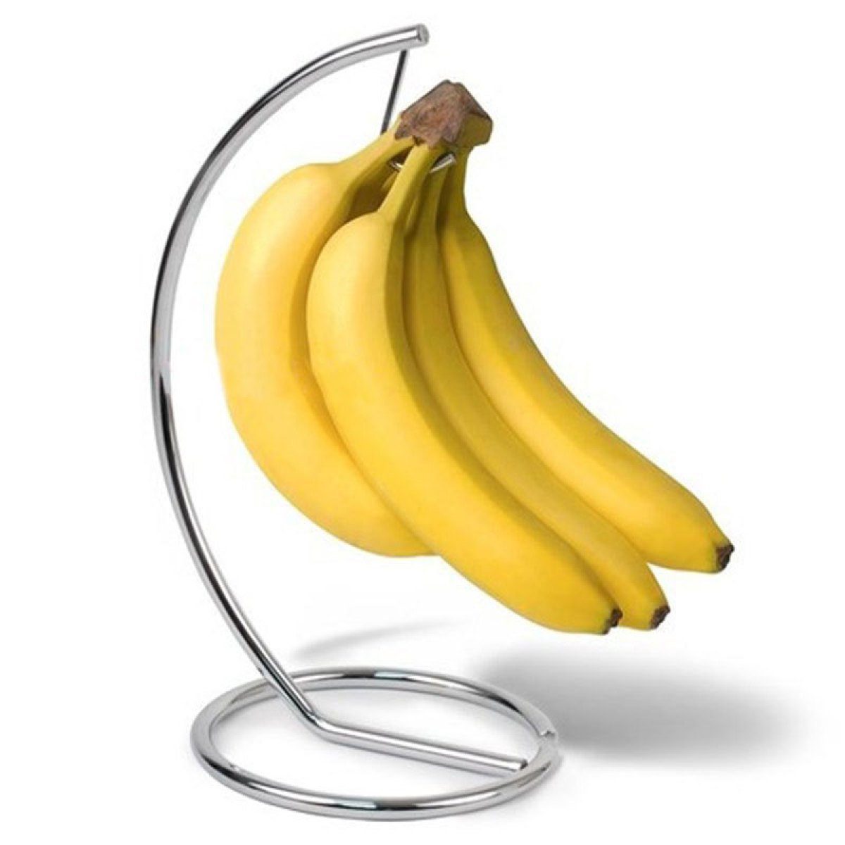 Halter Bananenhalter mit runder Basis,Obst Speicher, Bananen,Trauben, Jormftte Silber