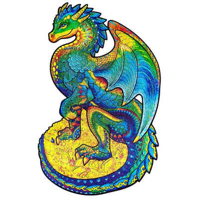 Unidragon Puzzle UNIDRAGON Holzpuzzle Tier – Beschützender Drache – 700 Teile, Puzzleteile