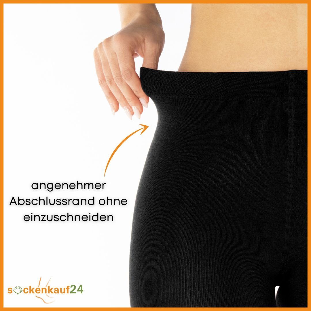 sockenkauf24 Thermostrumpfhose Damen Strumpfhose mit Innenfleece in 10 Farben (Schwarz 52-54) extra warm Winter Strumpfhose WP