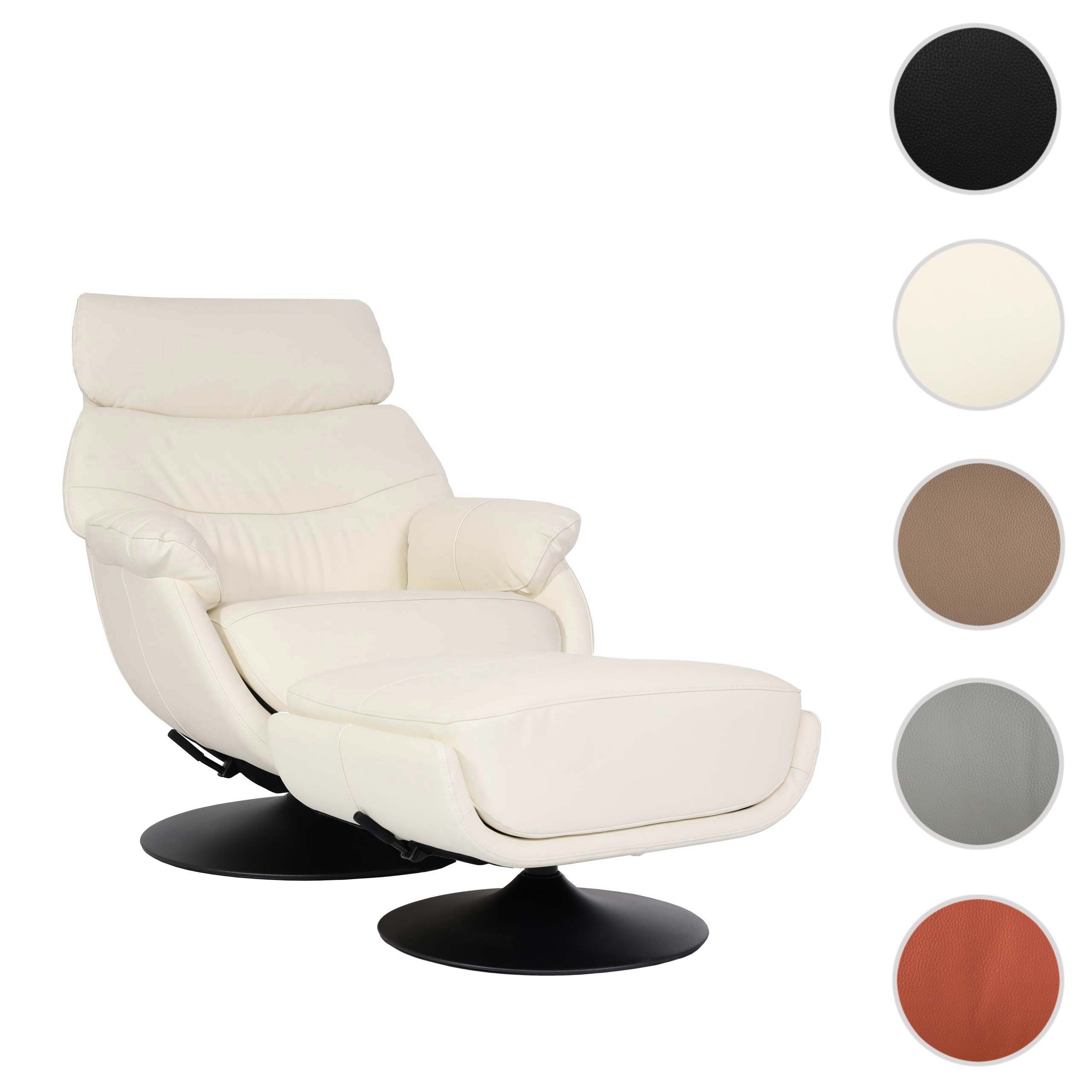 MCW Relaxsessel mit Hocker K99 Creme-Weiß günstig online kaufen