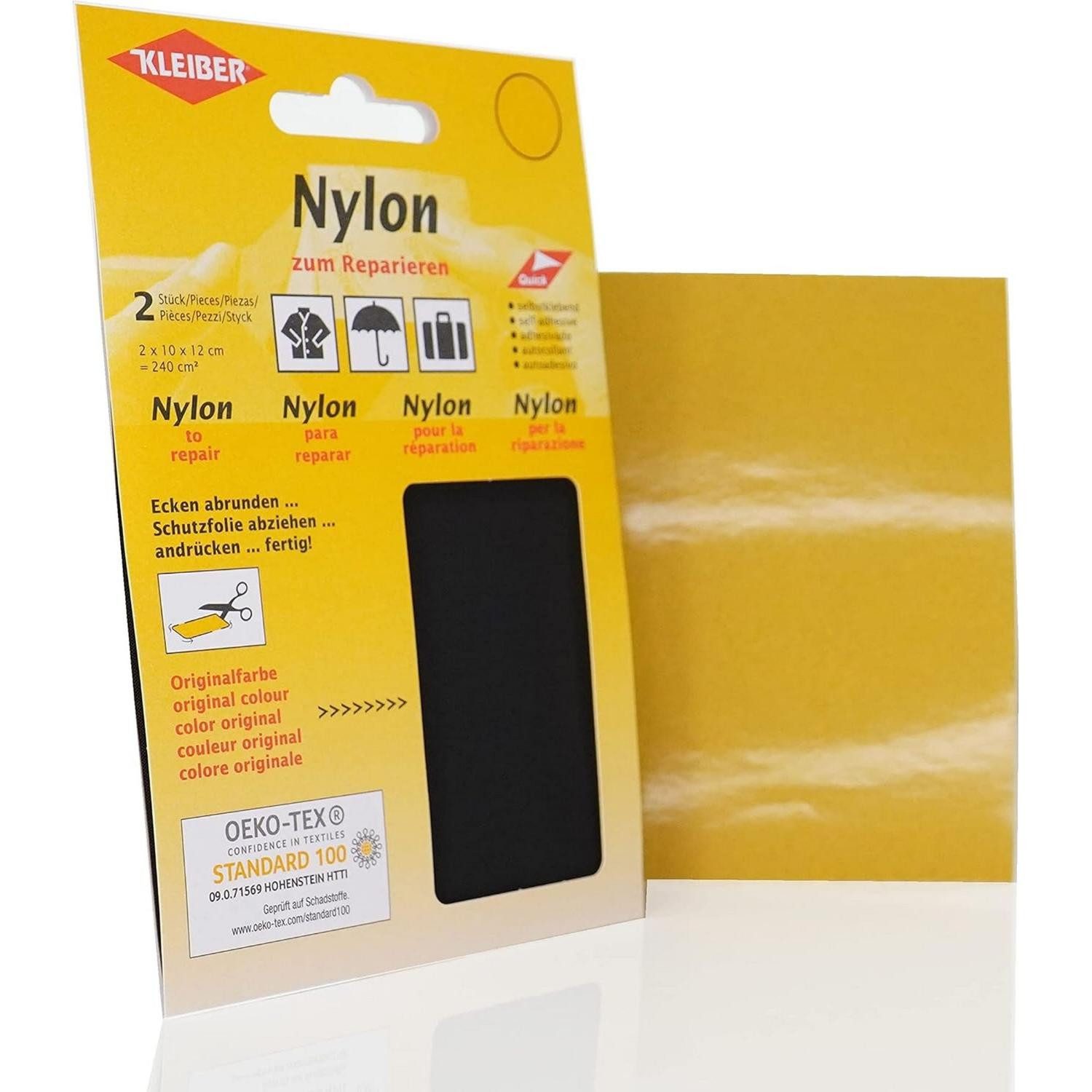 KLEIBER Klett-Patch KLEIBER Nylon-Flicken 2er Set, selbstklebend, schwarz, Nylon