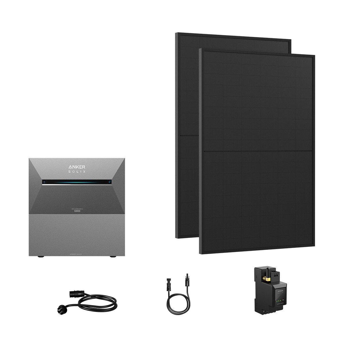 Anker Balkonkraftwerk 910W Komplettset Solaranlage Anker SOLIX 3 E2700 Pro mit Zusatzsakkus, (Smart Meter und 2x Astronergy 455Wp im Lieferumfang enthalten), Speicher mit integriertem Wechselrichter, All-in-One 2,668kWh Akku