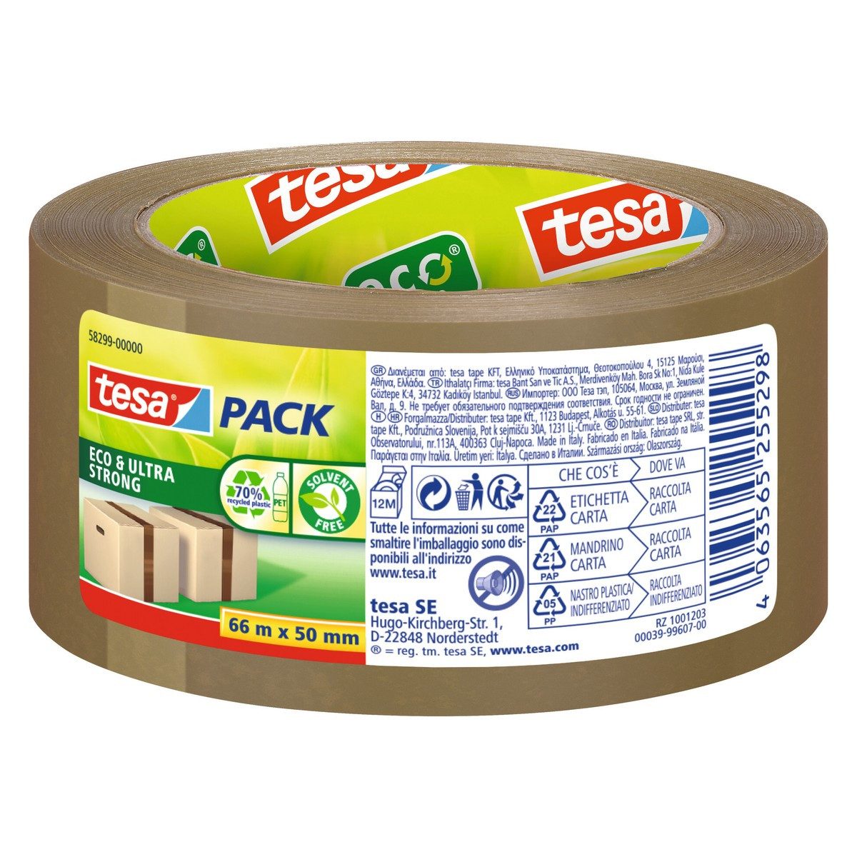 tesa Klebeband tesa Packband Eco & Ultra Strong braun 66mx50mm