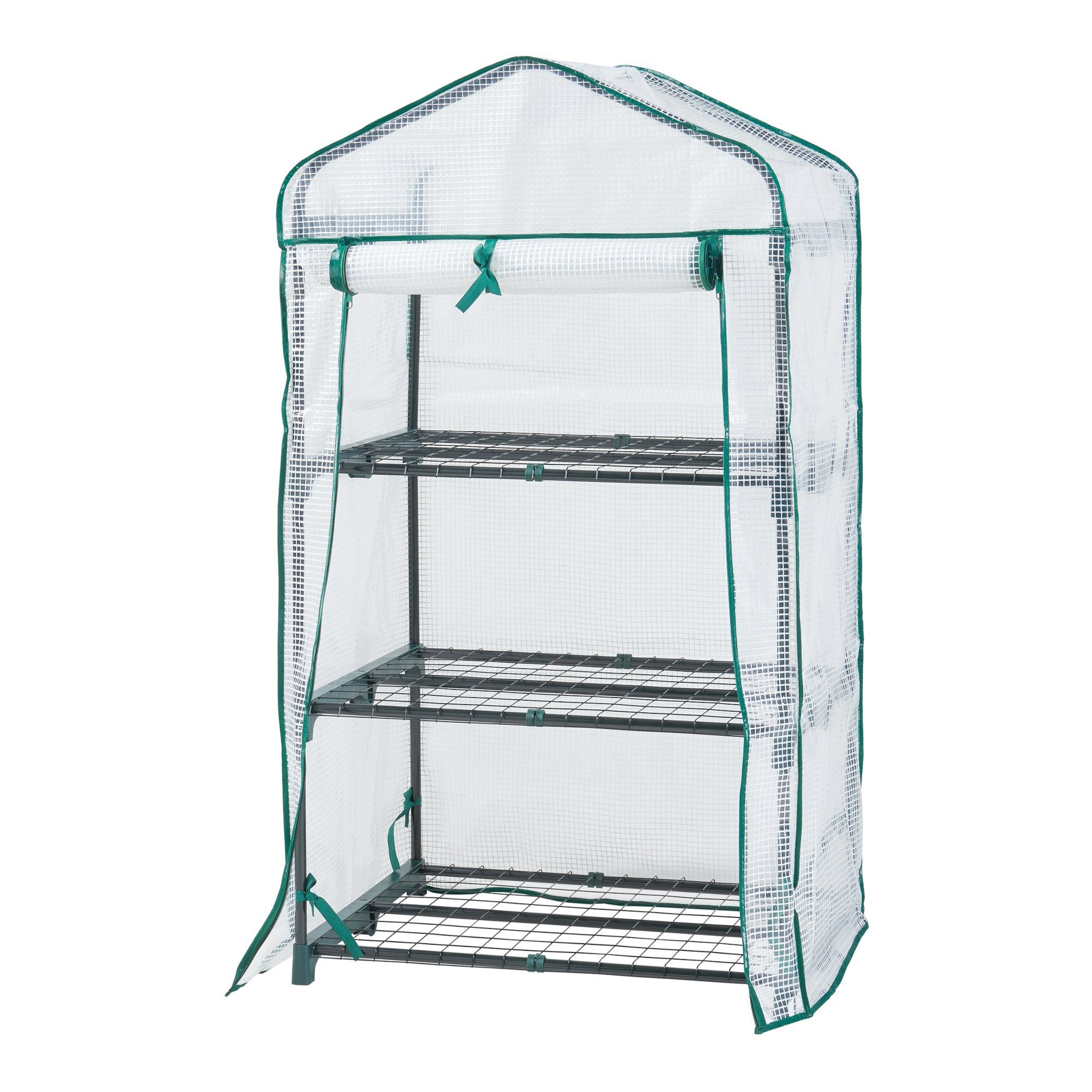 en.casa Foliengewächshaus, 3-St., »Chaam« mit 3 Ablagen 125x69x49cm Weiß günstig online kaufen