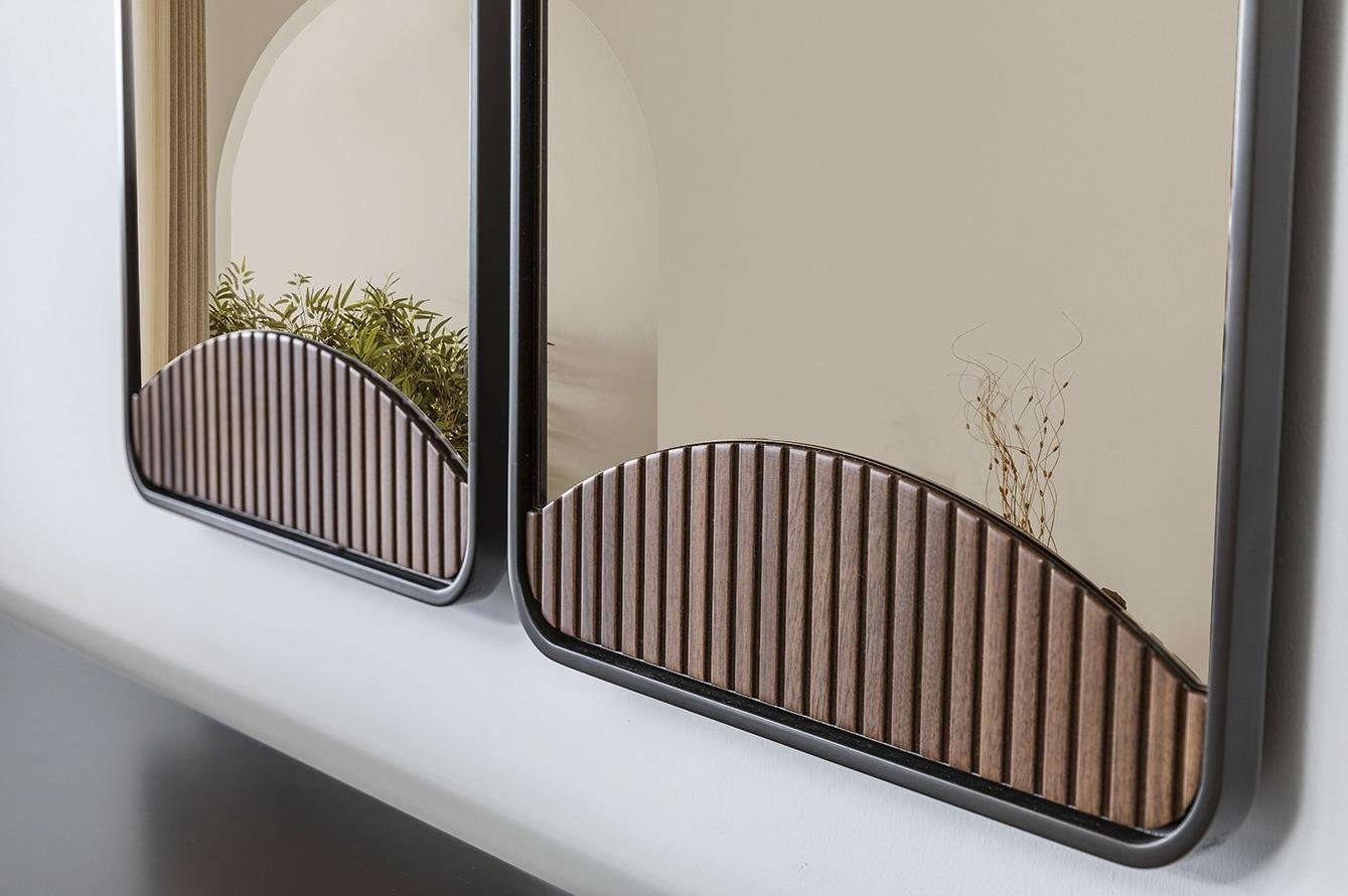 Braun Sideboard 2x Kommode Holz Spiegel (Sideboard, Modern JVmoebel Sideboard Spiegel) Anrichte Garnitur Set