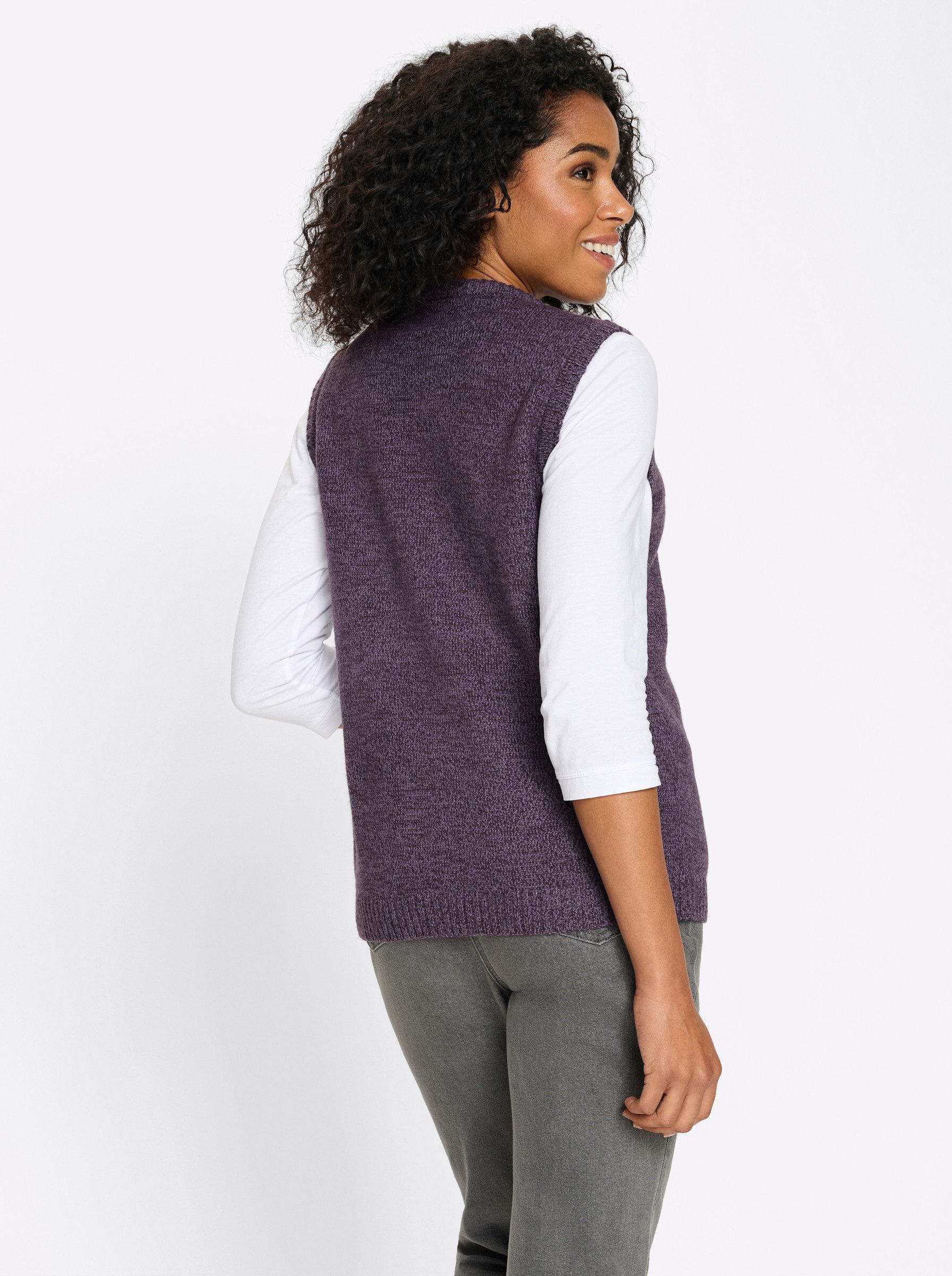 Sieh an! Strickweste Strickweste Ärmellos Jersey