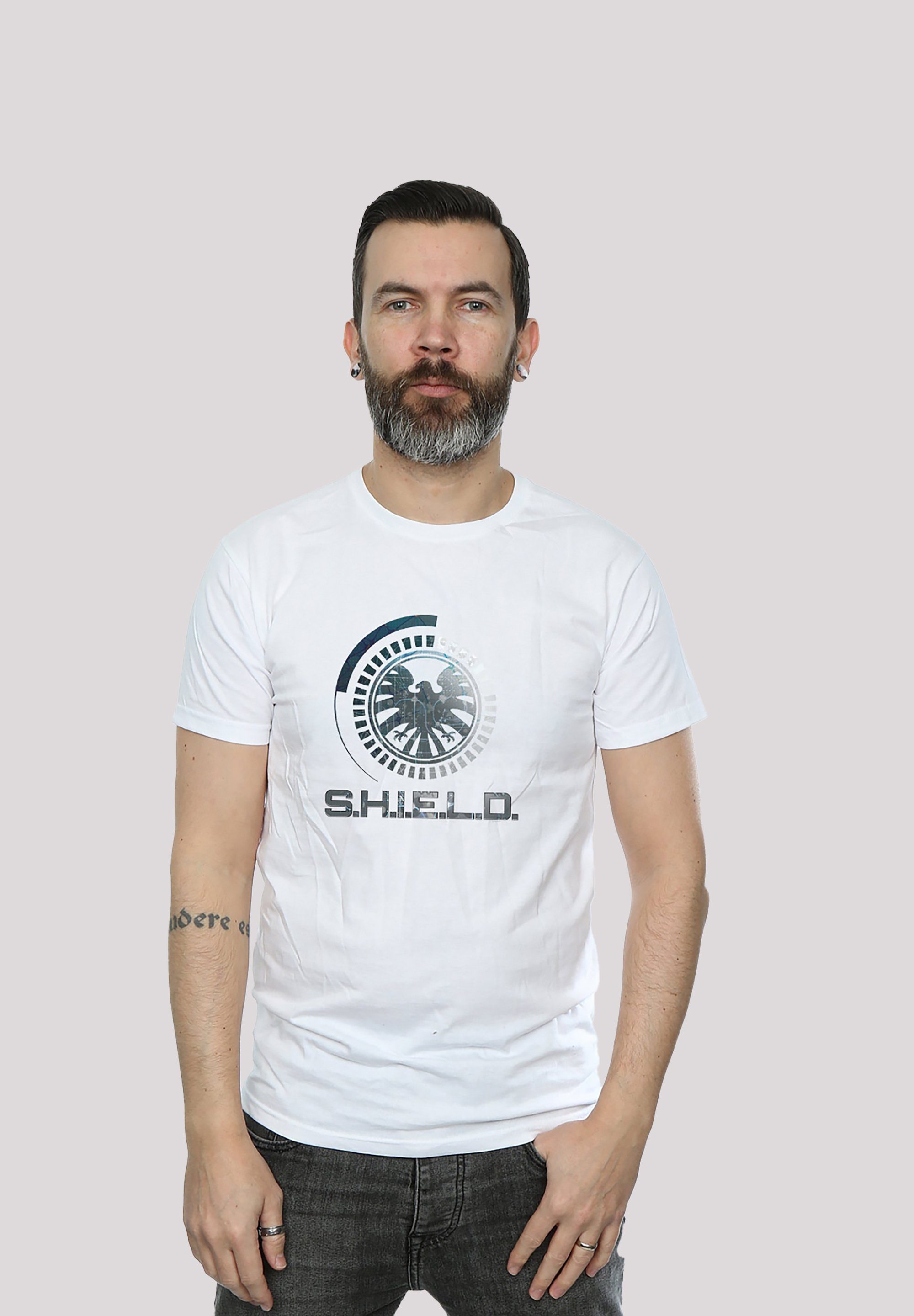 Circuits Shield Avengers Print Marvel T-Shirt F4NT4STIC weiß