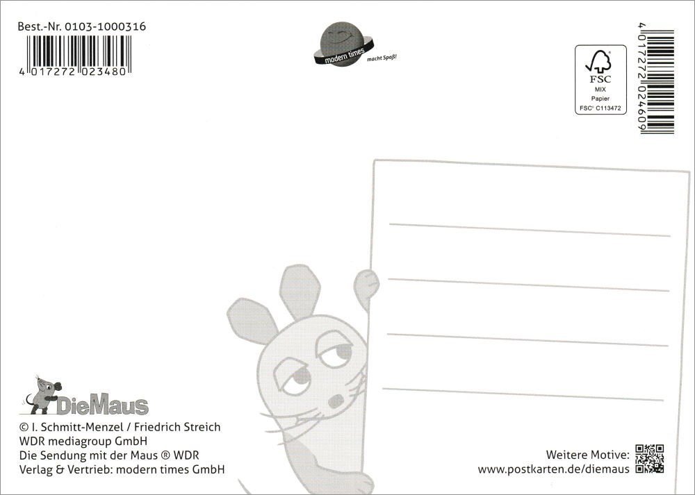 Doktor Maus: "Sendung der mit Maus" Postkarte