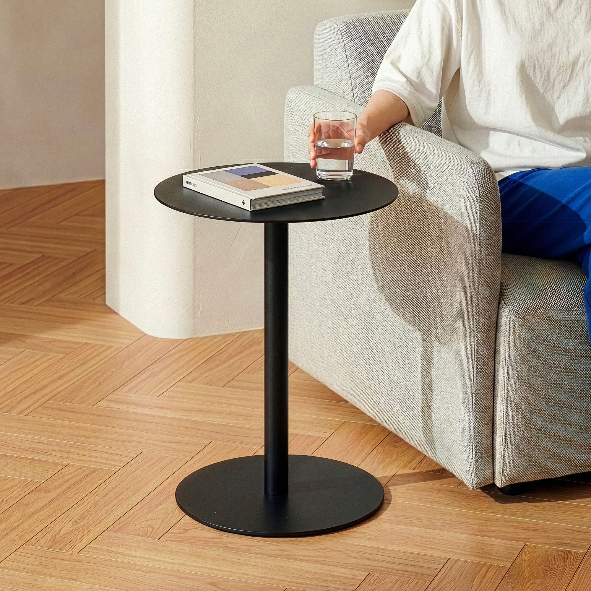 en.casa Beistelltisch, »Nastätten« Balkontisch aus Metall 50 x 40 cm Schwar günstig online kaufen