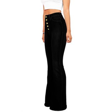 ZWY Bootcut-Jeans Damen-Jeans, schmale, ausgestellte Hose mit hoher Taille Klassische und stilvolle Pendlerjeans