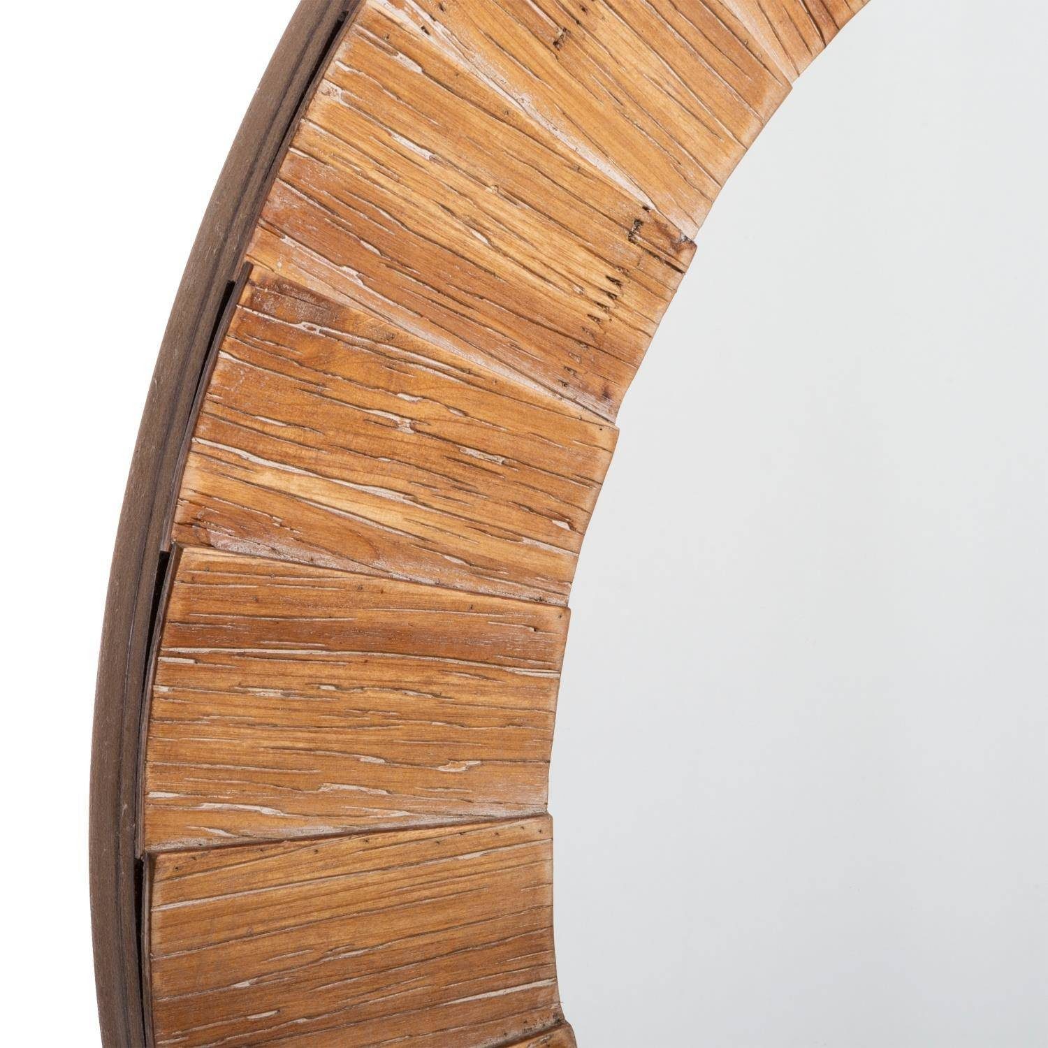 Atmosphera Créateur d'intérieur Wandspiegel Dekospiegel mit Holzrahmen, Tannenholz, Ø 83 cm – Bild 5 von 5