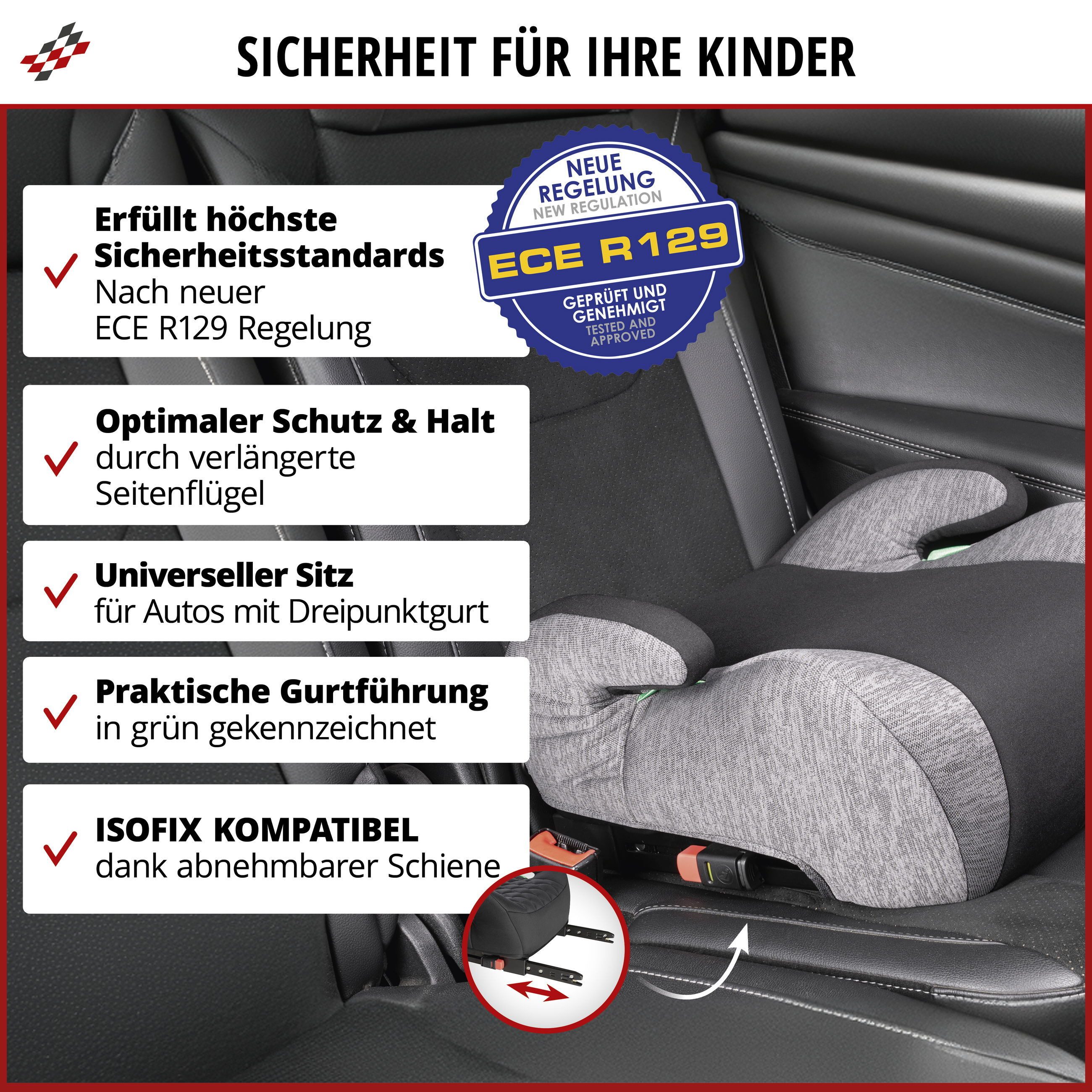 CarComfort Autokindersitz Kindersitz HDPE Raffi Isofix, ab: ab 4 Jahre, bis: - 10 Jahren, (1 Stück, 1-tlg) – Bild 2 von 5